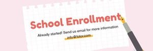 Pink School Enrollment Email Header Email Header