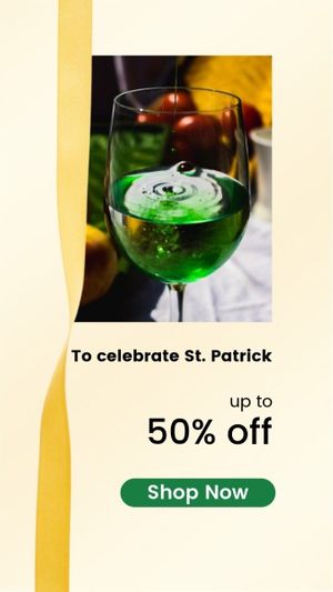 sale, st patricks day, happy st patricks day, Beige Saint Patricks Day Beer Promotion Instagram Story Template