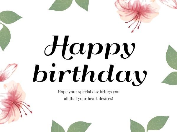happy birthday, greeting, wishing, Simple Birthday Card Template
