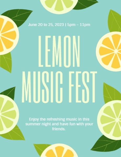 Blue And Yellow Lemon Music Fest Program