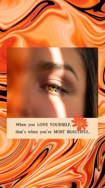 あなたの美しさのオレンジ色の背景 Instagram Story