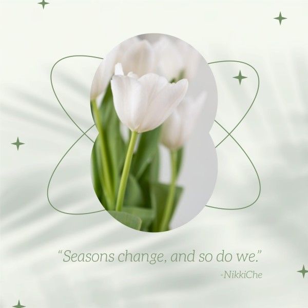 quote, flower, Light Green Clean Spring Photo Collage  Instagram Post Template