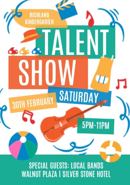 Yellow And Green Talent Show Flyer