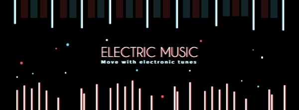 Black Electronic Music Banner Facebook Cover