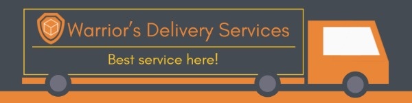 Black And Yellow Delivery Service Banner LinkedIn Background