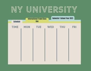 term, semester, blank, Green And Yellow Background Class Schedule Template
