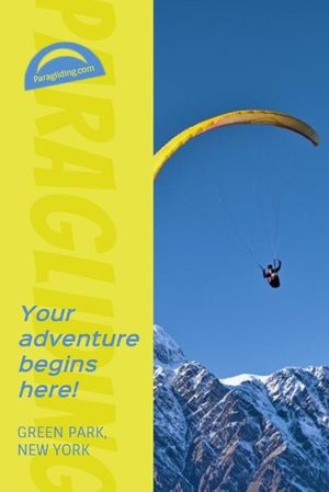 exercise, life, agency, Blue And Yellow Paragliding Sport Pinterest Post Template