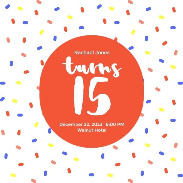 event, celebration, life, Cute Colorful Birthday Invitation Instagram Post Template