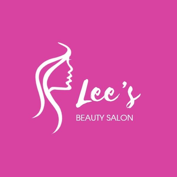 beauty, woman, head, Pink Hair Salon Logo ETSY Shop Icon Template