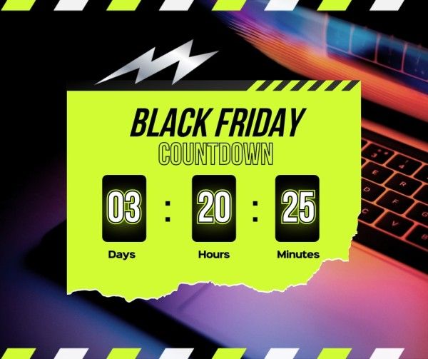 reminder, promotion, promo, Black Friday E-commerce Online Shopping Branding Countdown Facebook Post Template