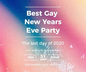 Pink Gay New Year Eve Party Facebook Post
