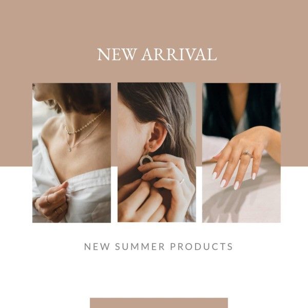 earrings, ring, brand building, New Arrival Jewelry Sale Promotion Branding Post Instagram Post Template