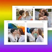 lgbt, lgbtq, couple, Colorful Rainbow Pride Month Love Photo Collage (Square) Template