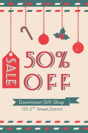shop, business, store, Pink Christmas Gift Sale Pinterest Post Template