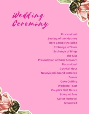 紫色婚礼计划 流程单