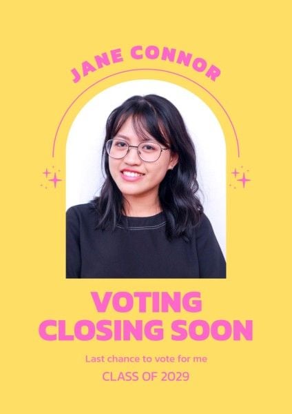 vote, democracy, competition, Yellow Modern Student Council Election Campaign Poster Template