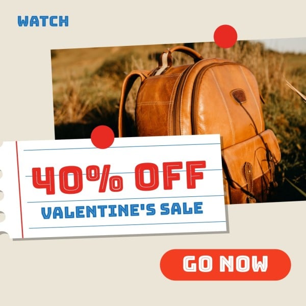 Red Valentine Sale Coupon Instagram Ad