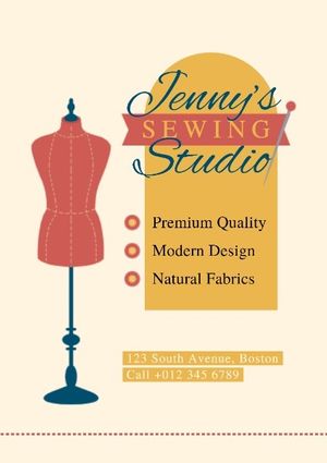 service, tailor, clothes, Sewing Studio Poster Template