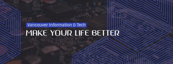 Dark Blue Technology Company Banner Facebook Cover