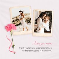 mothers day, mother day, greeting, Pink Carnation Mother's Day Collage Instagram Post Template