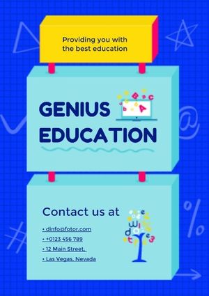 kid, children, school, Genius Education Poster Template