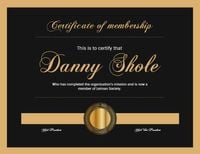 certificate of membership, book club, motorcycle club, Membership Certificate Template