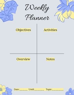 life planner, education, school, Blue Weekly Plan Life Lesson Plan Template