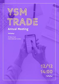 紫色年度贸易会议 英文海报