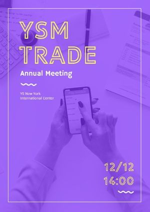 conference, event, program, Purple Annual Trade Meeting Poster Template