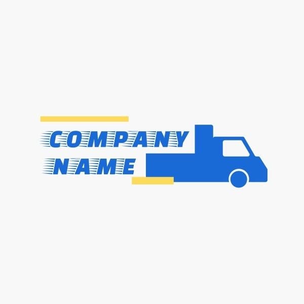 蓝色简单物流卡车 Logo