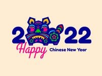 2022, happy new year, lunar new year, Beige Cartoon Chinese New Year Card Template