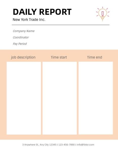  task,  simple,  progress, Simple Icon Work Daily Report Template