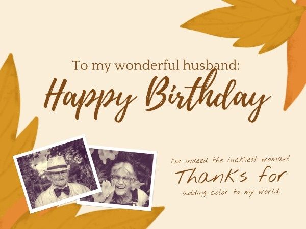 celebration, celebrate, photo collage, Autumn Style Happy Birthday Wishes Card Template
