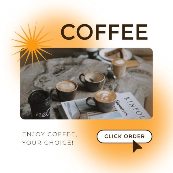 branding, drink, beverage, White Coffee Order Choice Instagram Post Template
