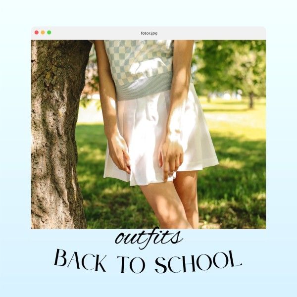 clothing, minimal, photo, Back To School Outfits Instagram Post Template