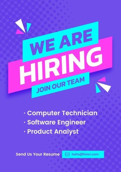 hire, employment, recruit, We Are Hiring Poster Template