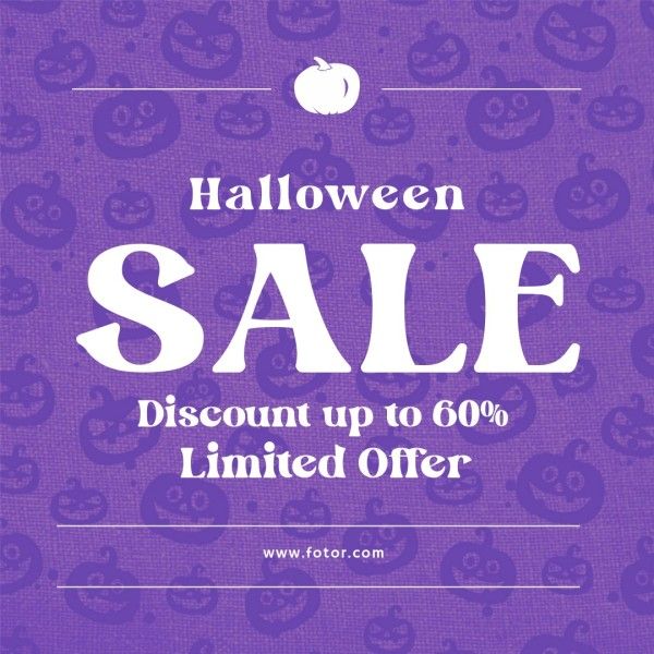Purple Halloween Sale Discount Limited Offer Instagram Post