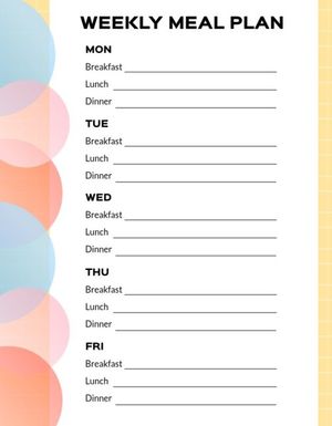 Weekly Meal Plan Lesson Plan