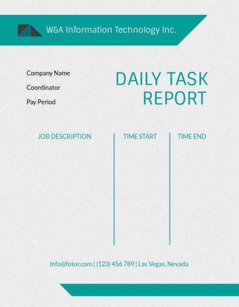 Simple Icon Daily Task Report Daily Report