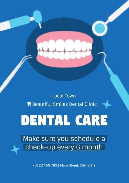 teeth, tooth, dentist, Dental Care Poster Template