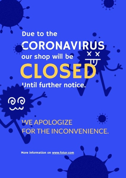 Blue Coronavirus Disease Announcement Poster