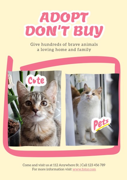 Adopt And Don't Buy Poster