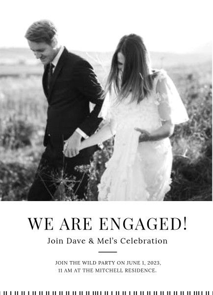 engaged, party, celebration, Wedding  Announcement Template