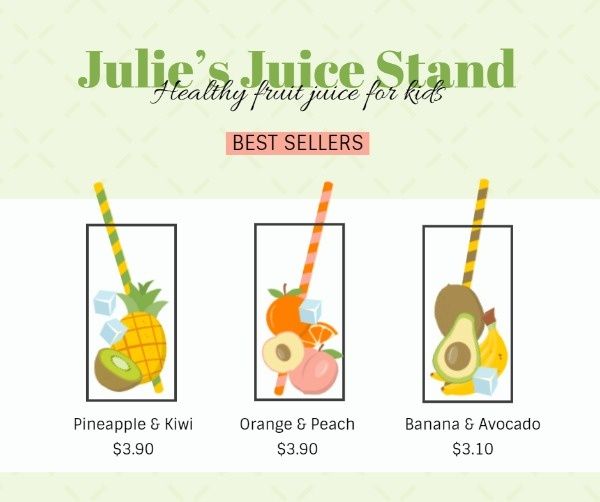 food, store, sale, Juice Stand Facebook Post Template