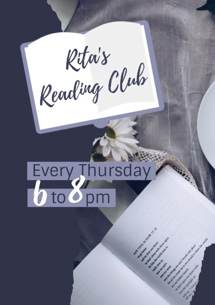 Purple Reading Club Announcement Poster