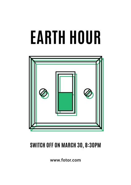 environment, ecology, power, Earth Hour Poster Template
