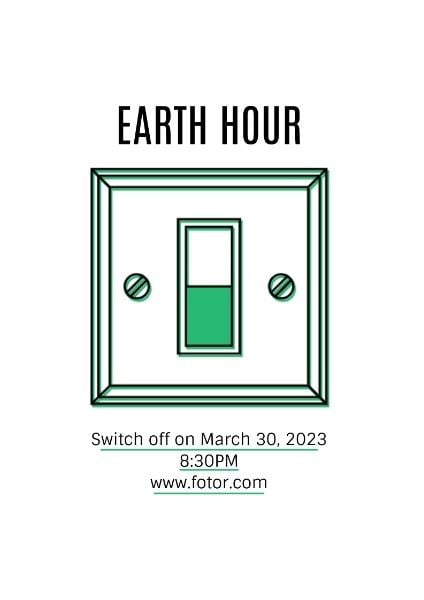 environment, ecology, power, Earth Hour Poster Template