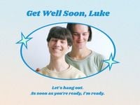 care, love, wish, Blue Get Well Soon Card Template