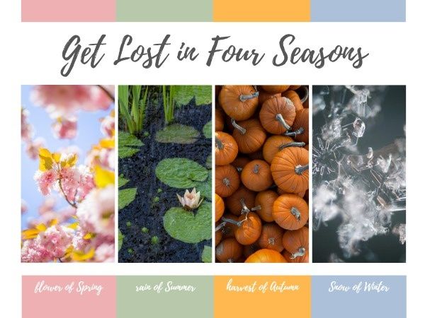 spring, summer, autumn, Beautiful Seasons Card Template