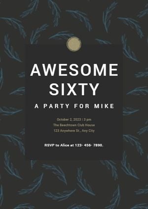 anniversary, happy, life, Awesome Sixty Birthday Party Invitation Template